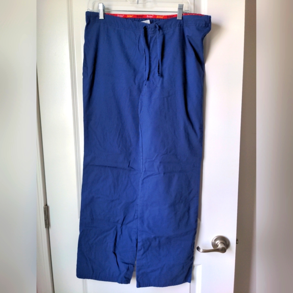 Dickies Scrubs Pant bottoms unisex Men & Women Drawstring Small Navy Blue